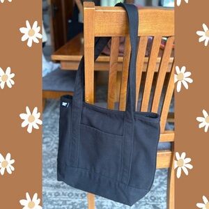 NEW Lands' End Black Tote Bag Long Handles